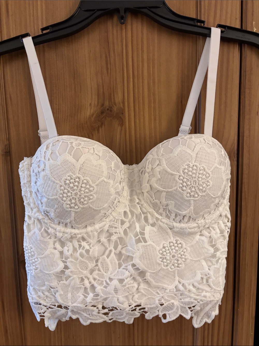 Amazon White Lace Longline Bustier Bralette